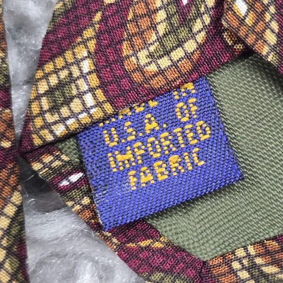 Vintage Chaps‎ Ralph Lauren Neck Tie Brown Paisley 100% Silk Made in USA - Picture 4 of 7